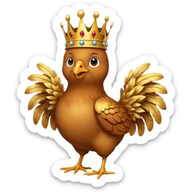 chicken King, standing, with crown sticker
