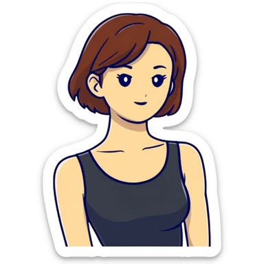 top half of a woman, upper body sticker