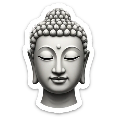 Buddha statue white sticker