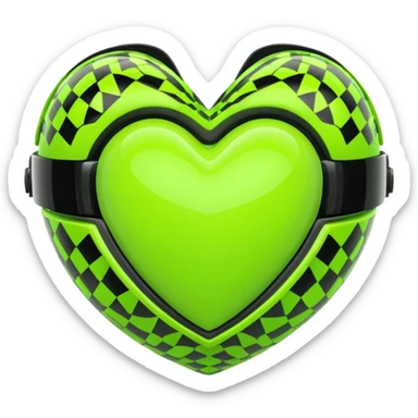 ate a Florecent green heart emoji as the same patterns as Lando Norris's helmet sticker