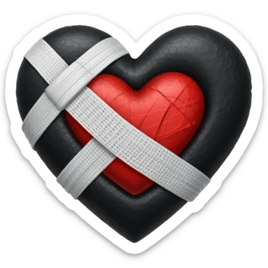 Black heart with bandage sticker