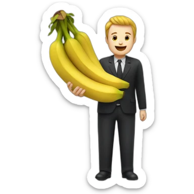 Homme noir qui nage avec des bananes dans les mains sticker
