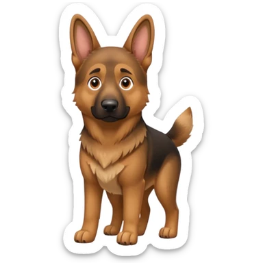 German Shepard with one ear down sticker