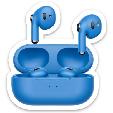 blue wireless earbuds sticker