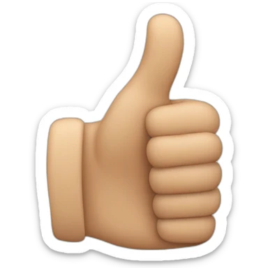 tesak thumbs up sign. The tip of the thumb is bent towards the fingers sticker