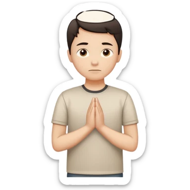 stand and wait with folded hands sticker