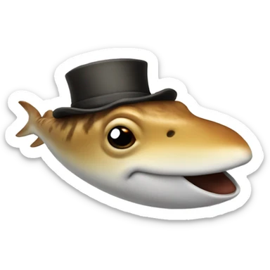 sahark with tophat sticker