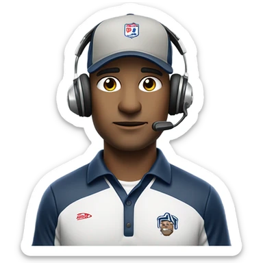Football coach wearing a headset  sticker