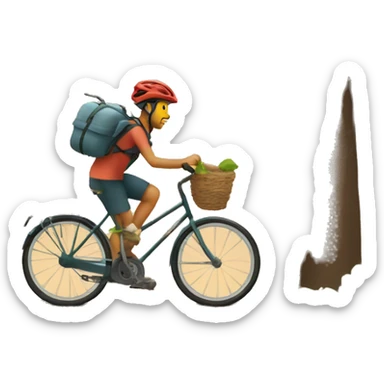 una bici andando por un camino de tierra sticker