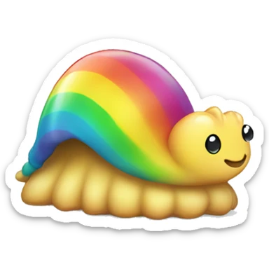 Chibi slug with rainbow accessories   sticker