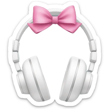 White headphones with pink bows sticker