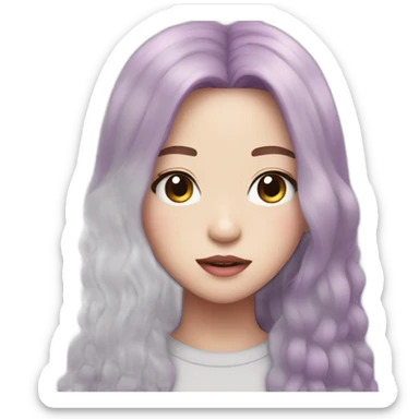 Blackpink members in soft purple hair  sticker