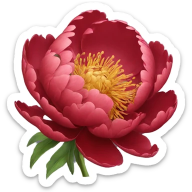 Red peony sticker