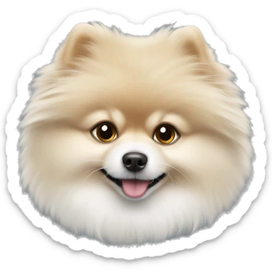 White fluffy Pomeranian sticker