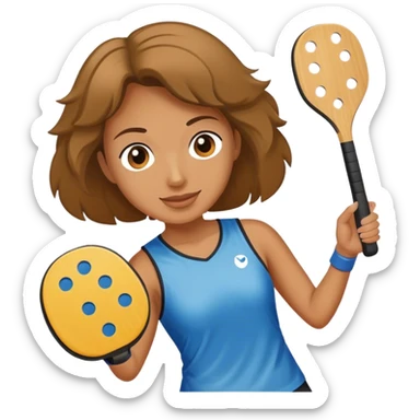 woman playing pickleball using flat, opaque paddle sticker