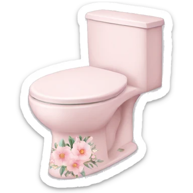 Light pink floral toilet seat  sticker