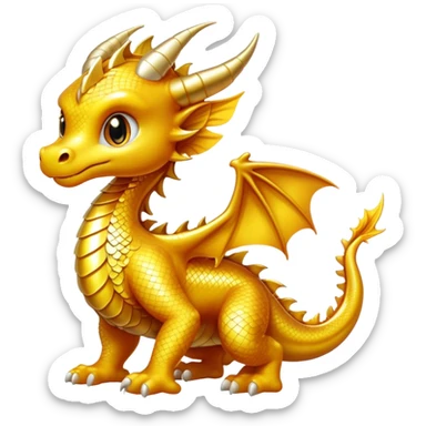 Baby sassy golden dragon sticker