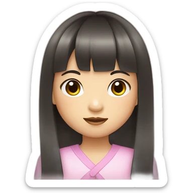 little asian girl with bangs and long hair sticker