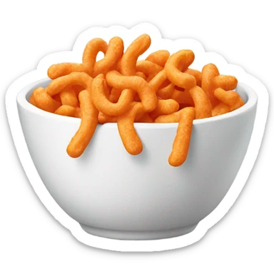 White bowl of Cheetos  sticker