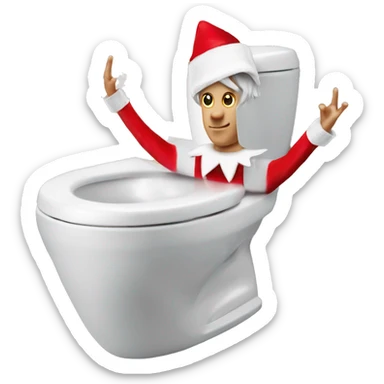 elf on the shelf with a skibidi toilet sticker
