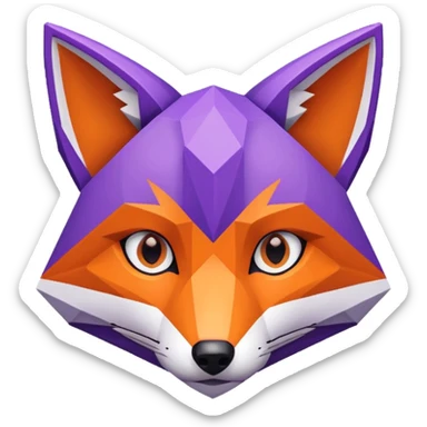 Purple colored blocky fox sticker