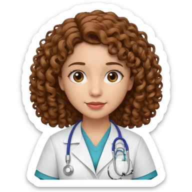 curly nurse sticker