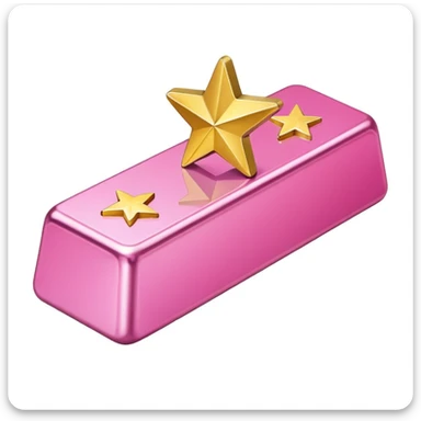 gold bar in pink, with a star sticker