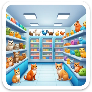 pet shop store with animals sticker