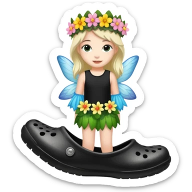 Fairy standing in black crocs sticker