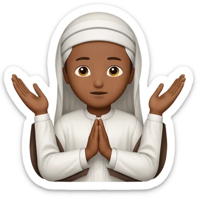 Make a person praying in Islam religion make it a sideways facing 2d emoji sticker