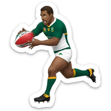 South african rugby player blocking a kick sticker