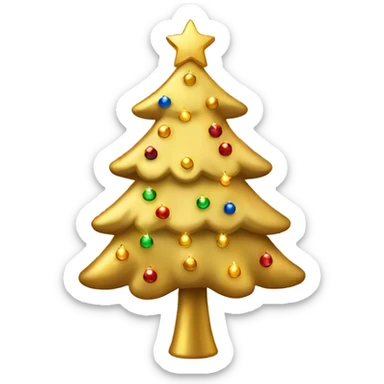 Golden christmas tree with Lights sticker