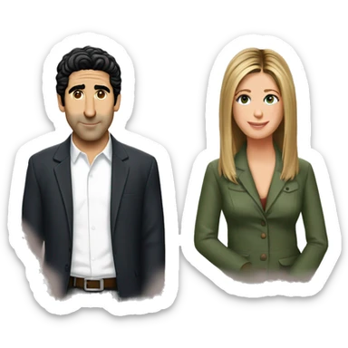 Rachel Green and Ross Geller sticker