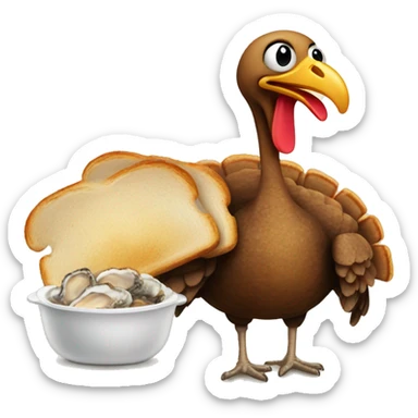 Turkey with Burnt toast and oyster sticker