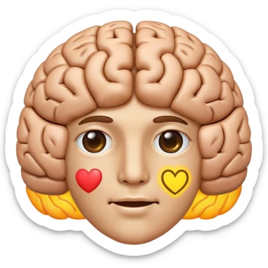 Brain flashing a peace sign sticker