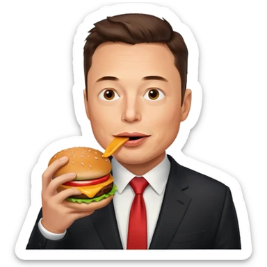 Elon mosk eats the burger  sticker