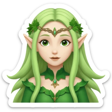 woman elf with leafy clothes sticker