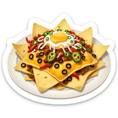 Plate of chilli beef nachos  sticker