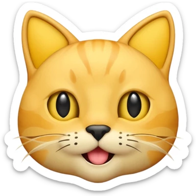starry eyed yellow cat emoji with black mouth open sticker