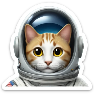 Cat wearing a space suit  sticker