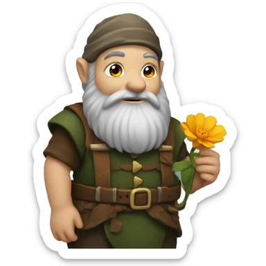 A dwarf with a flower sticker