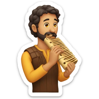 spanish man playing pan flute sticker