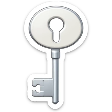 2d flat white key sticker