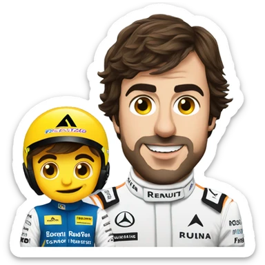 fernando alonso with renault sticker