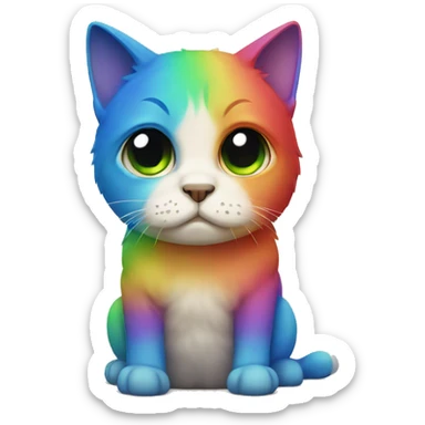 rainbow cat sad sticker