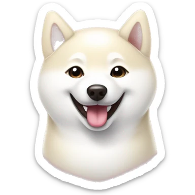 white Shiba inu smiling face with hearts sticker