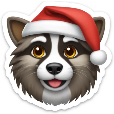 Mina coon wearing a Santa hat sticker
