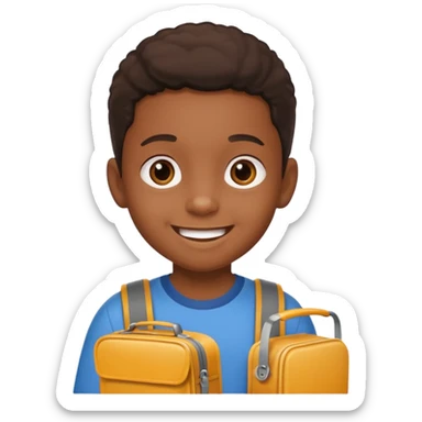 black child with lunchbox sticker