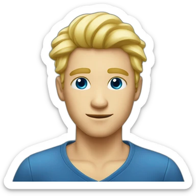 Homme cheveux blond yeux bleu sticker