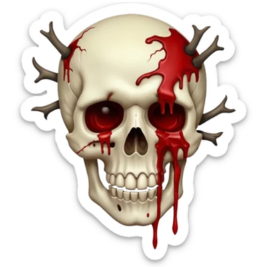 3D rotting corpse jumping in the air. In the style of your bloody skull art. More blood sticker